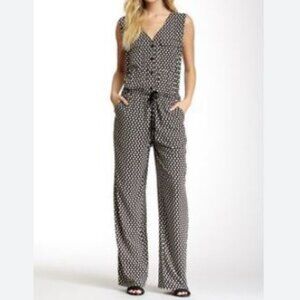 Max Studio Black & White Print Jumpsuit